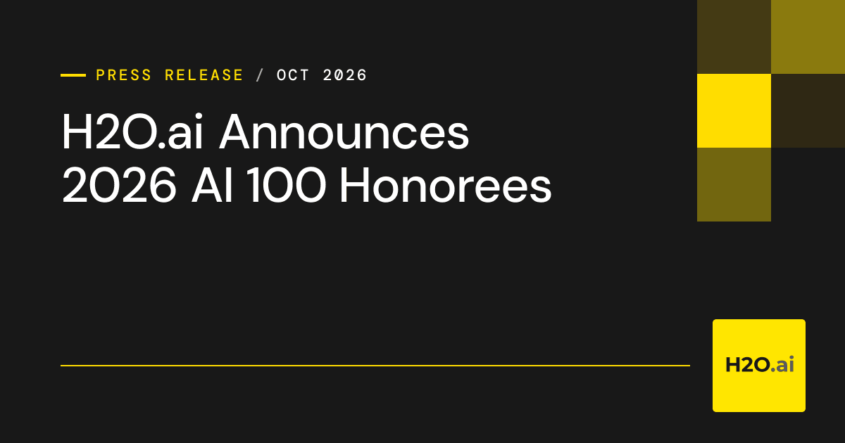 H2O.ai Announces 2026 AI 100 Honorees