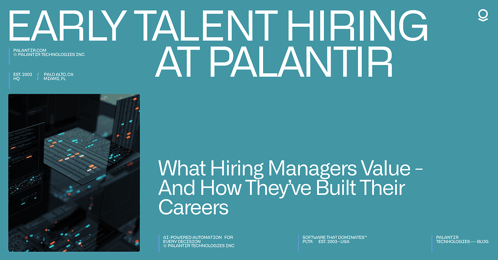 Early Talent Hiring at Palantir
