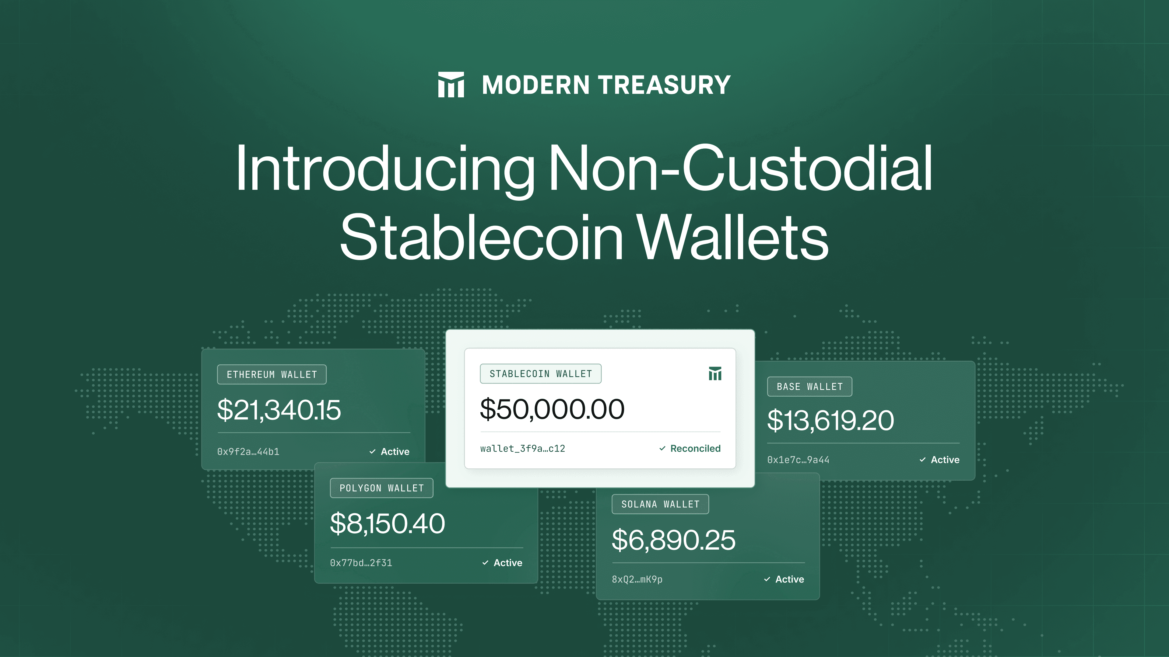 Modern Treasury Launches Non-Custodial Stablecoin Wallets, Bringing Global USD Accounts, Embeddable Wallets, and Orchestration Together through One API